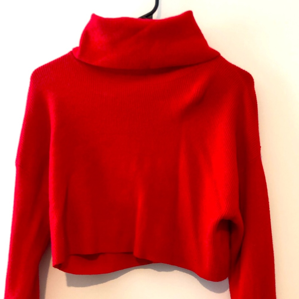Crop turtleneck sweater